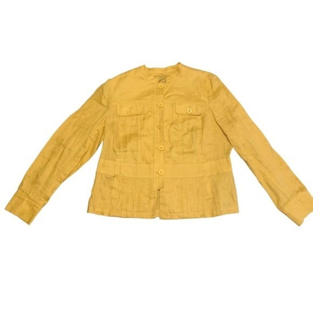 Women's Yellow Button-Front Casual Jacket
